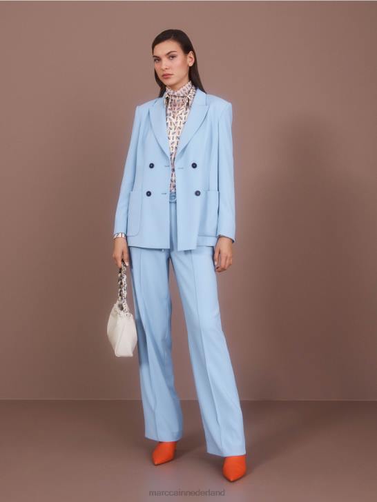 kleding donkere zomerhemel 464J550 broek met rechte pijpen welby Marc Cain