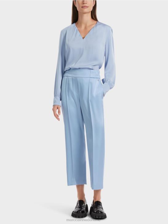 kleding donkere zomerhemel 464J552 Washington midi-broek met wijde pijpen Marc Cain