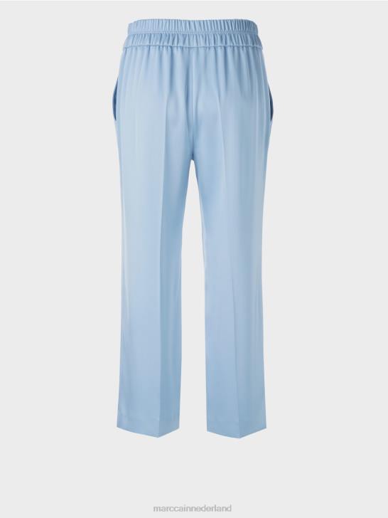 kleding donkere zomerhemel 464J552 Washington midi-broek met wijde pijpen Marc Cain