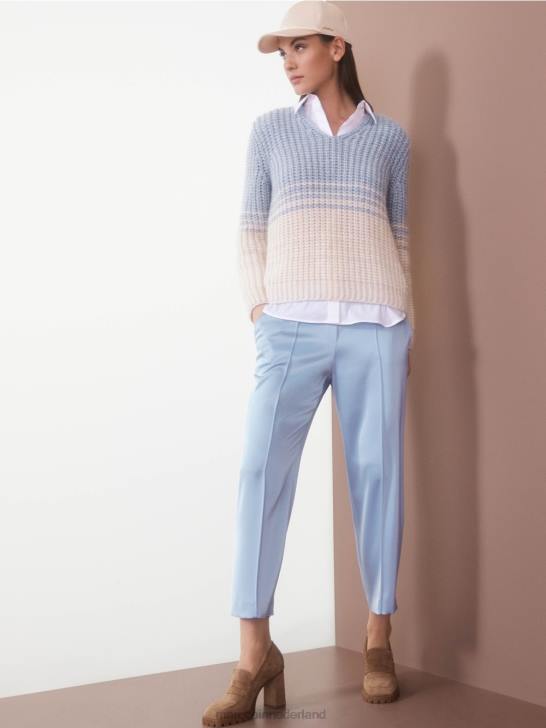 kleding donkere zomerhemel 464J552 Washington midi-broek met wijde pijpen Marc Cain