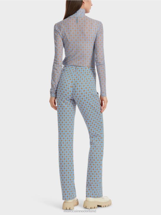 kleding donkere zomerhemel 464J554 Frederica broek met grafische print Marc Cain