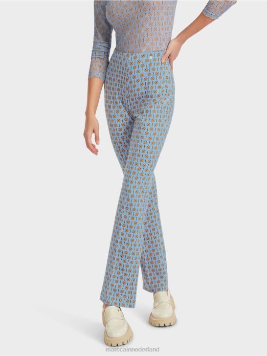 kleding donkere zomerhemel 464J554 Frederica broek met grafische print Marc Cain