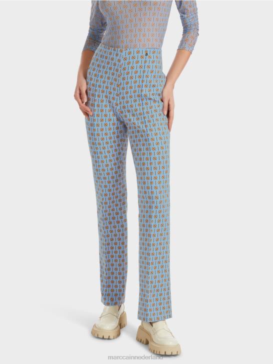 kleding donkere zomerhemel 464J554 Frederica broek met grafische print Marc Cain