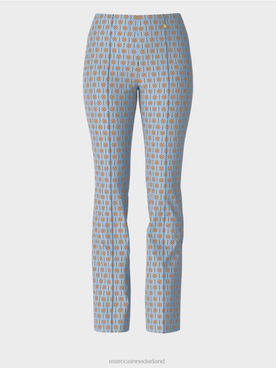 kleding donkere zomerhemel 464J554 Frederica broek met grafische print Marc Cain