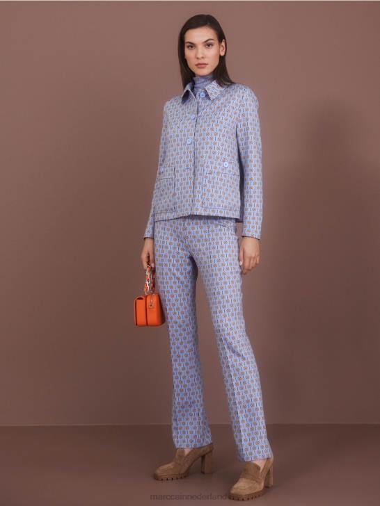 kleding donkere zomerhemel 464J554 Frederica broek met grafische print Marc Cain