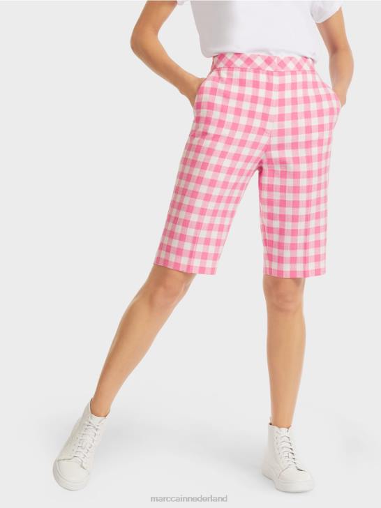 kleding fel roze 464J698 Korte broek met vichyruit Marc Cain