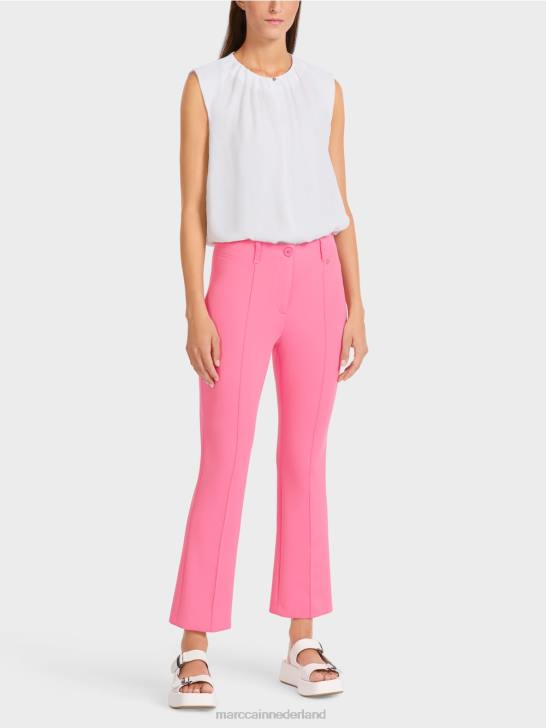kleding fel roze 464J703 klassieke broek met geperste vouwen Marc Cain