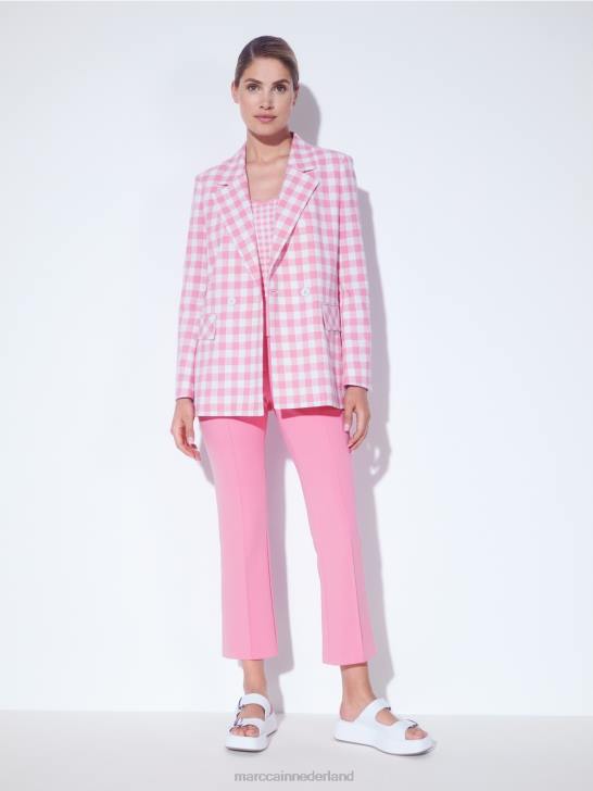 kleding fel roze 464J703 klassieke broek met geperste vouwen Marc Cain