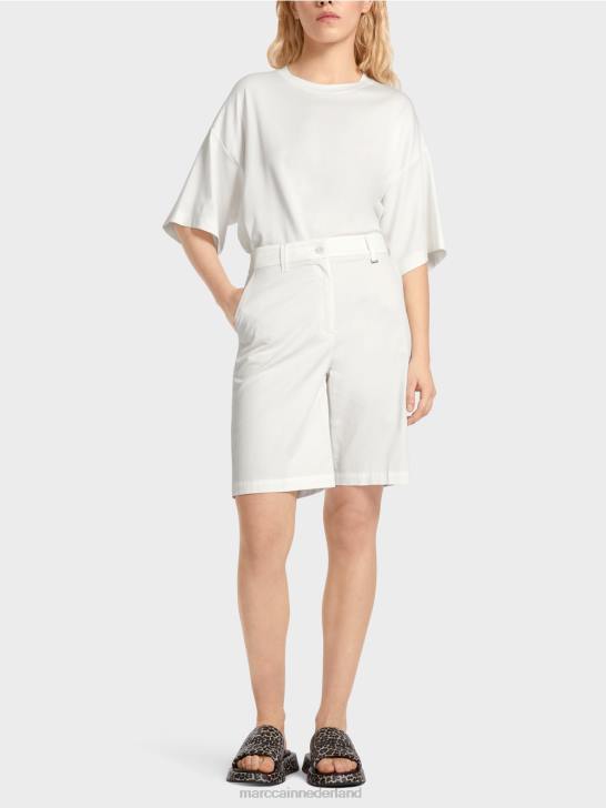 kleding gebroken wit 464J679 Finieke shorts in een vrouwelijke pasvorm Marc Cain