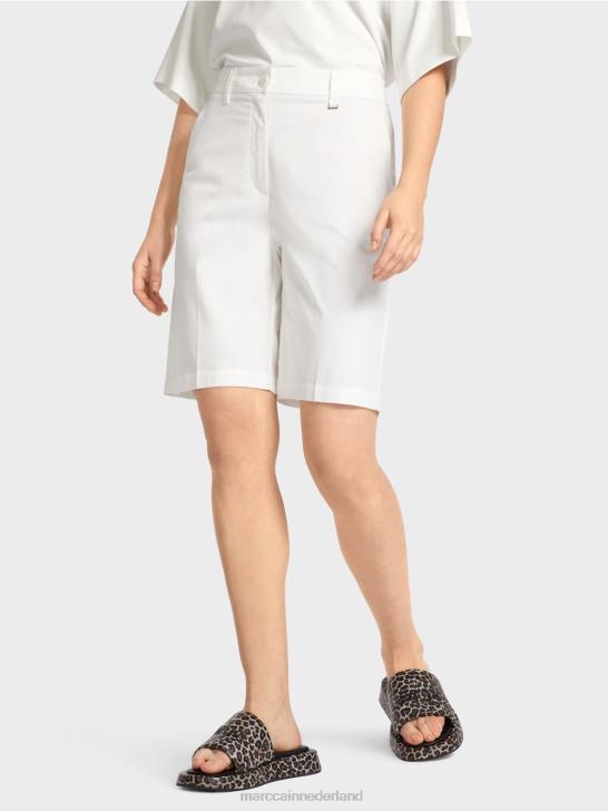 kleding gebroken wit 464J679 Finieke shorts in een vrouwelijke pasvorm Marc Cain