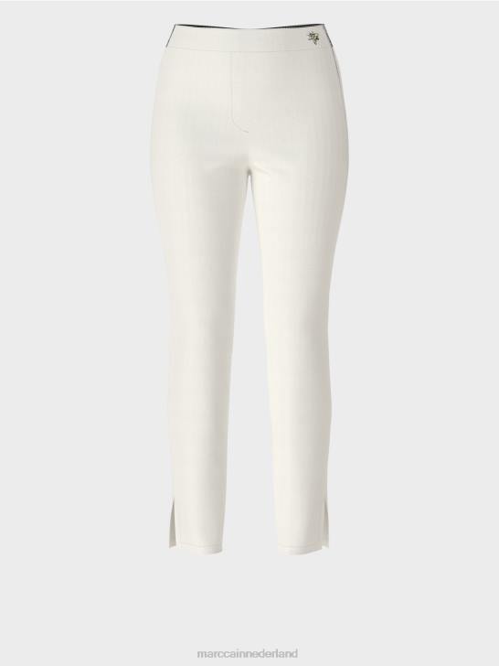 kleding gebroken wit 464J717 \"rethink Together\" broek met wijde pijpen Marc Cain