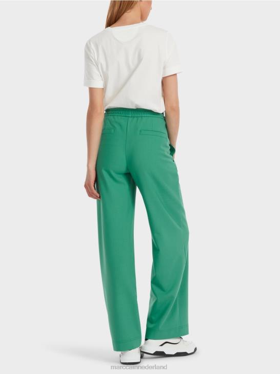 kleding glazuur 464J525 Welby broek met wijde pijpen en taille met trekkoord Marc Cain