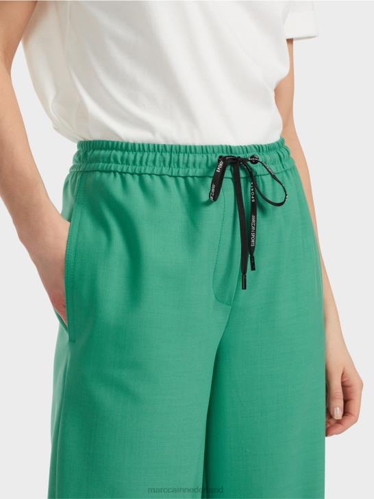 kleding glazuur 464J525 Welby broek met wijde pijpen en taille met trekkoord Marc Cain