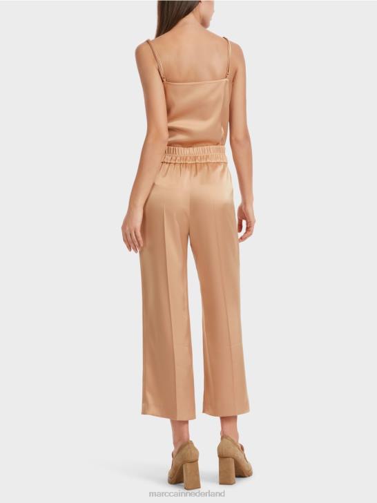 kleding heldere toffee 464J546 Washington midi-broek met wijde pijpen Marc Cain