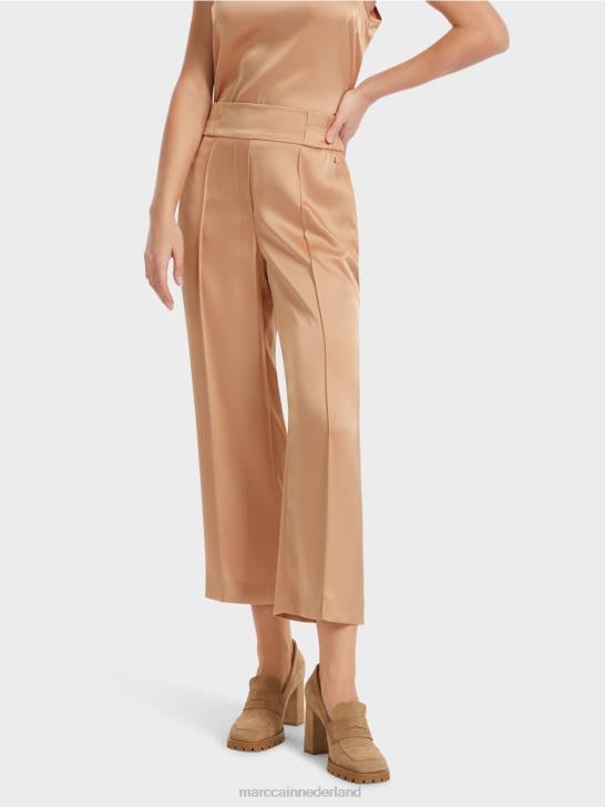 kleding heldere toffee 464J546 Washington midi-broek met wijde pijpen Marc Cain