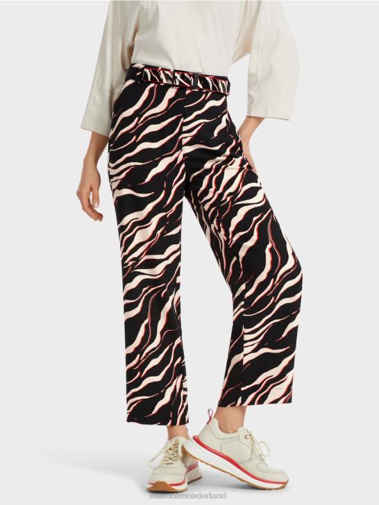 kleding kampari 464J541 Wukari broek met wijde pijpen en leeuwenprint Marc Cain