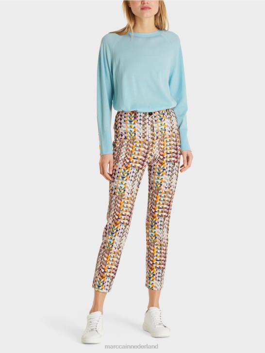 kleding koninklijk paars 464J736 broek met retroprint Marc Cain