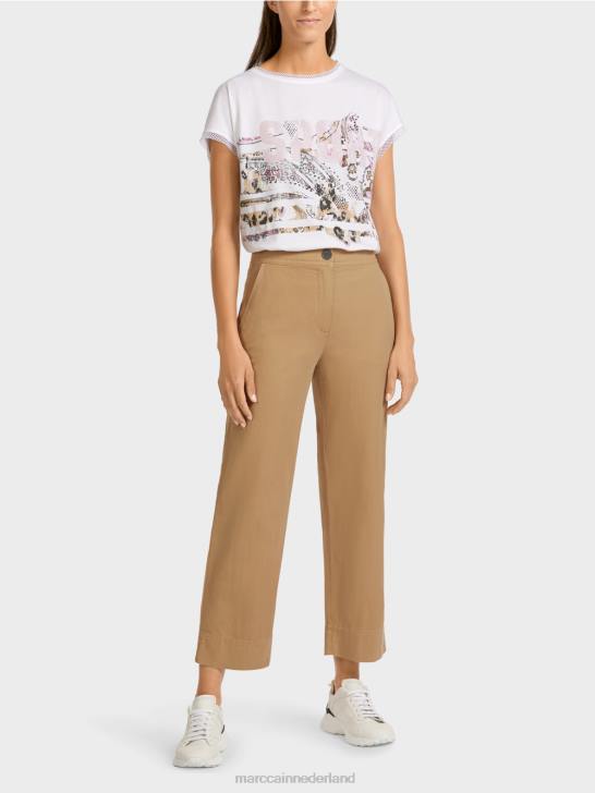 kleding licht kleibruin 464J683 casual broek Marc Cain