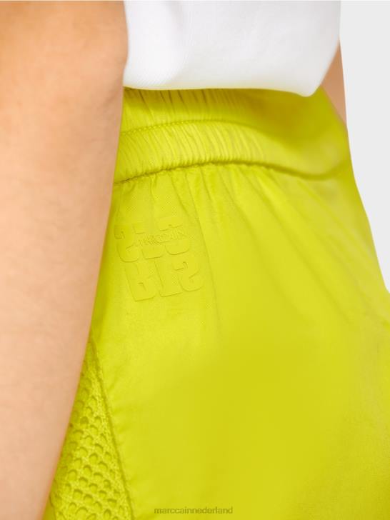 kleding lichte kalk 464J628 sportieve broek met mesh strepen Marc Cain