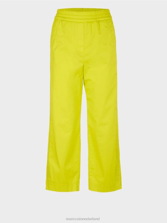 kleding lichte kalk 464J628 sportieve broek met mesh strepen Marc Cain