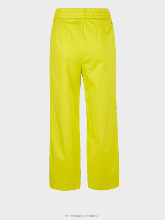 kleding lichte kalk 464J628 sportieve broek met mesh strepen Marc Cain