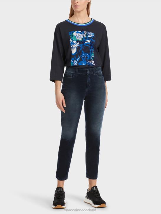 kleding middernacht blauw 464J544 Silea jeans met vijf zakken Marc Cain