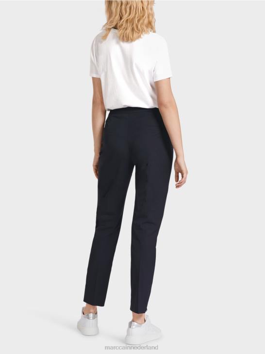 kleding middernacht blauw 464J597 broek met ritssluiting aan de zoom Marc Cain