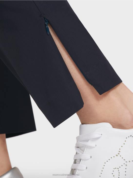 kleding middernacht blauw 464J597 broek met ritssluiting aan de zoom Marc Cain