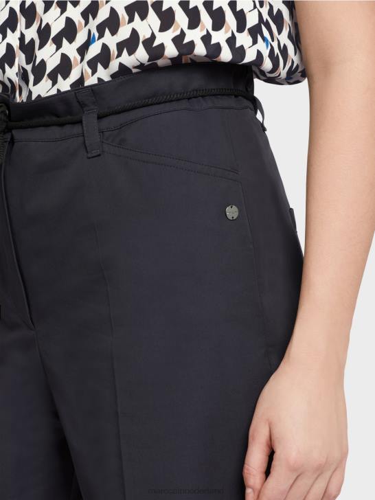 kleding middernacht blauw 464J598 katoenen short met vouw Marc Cain