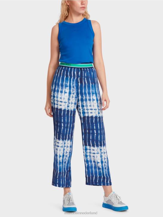 kleding middernacht blauw 464J602 casual batikbroek Marc Cain
