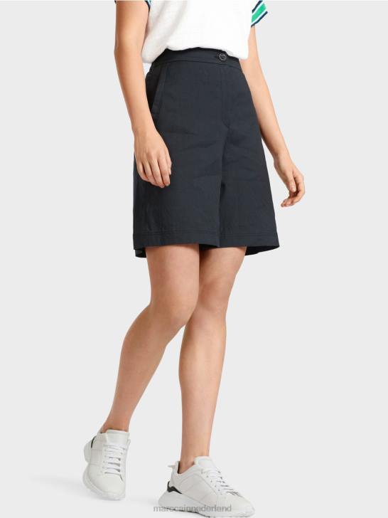 kleding middernacht blauw 464J603 vrouwelijke shorts met elastische tailleband Marc Cain