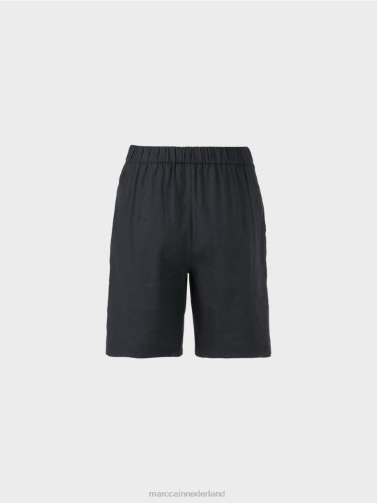 kleding middernacht blauw 464J603 vrouwelijke shorts met elastische tailleband Marc Cain