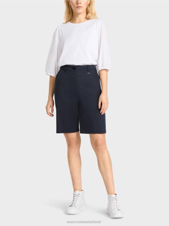 kleding middernacht blauw 464J646 Finieke shorts in een vrouwelijke pasvorm Marc Cain