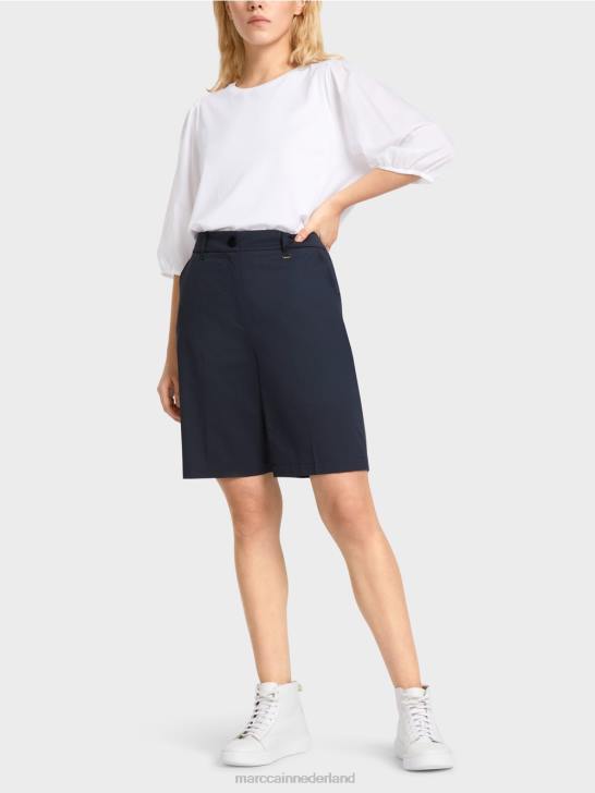 kleding middernacht blauw 464J646 Finieke shorts in een vrouwelijke pasvorm Marc Cain