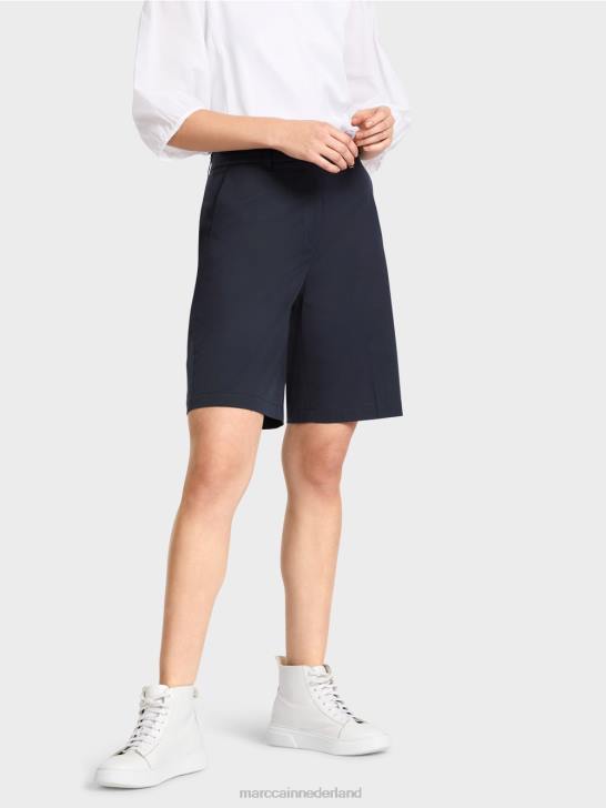 kleding middernacht blauw 464J646 Finieke shorts in een vrouwelijke pasvorm Marc Cain