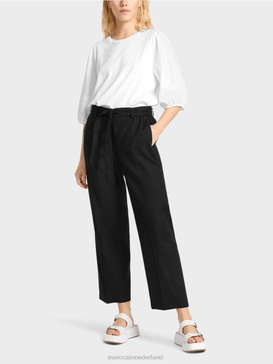 kleding middernacht blauw 464J651 Wardha paperbag broek Marc Cain