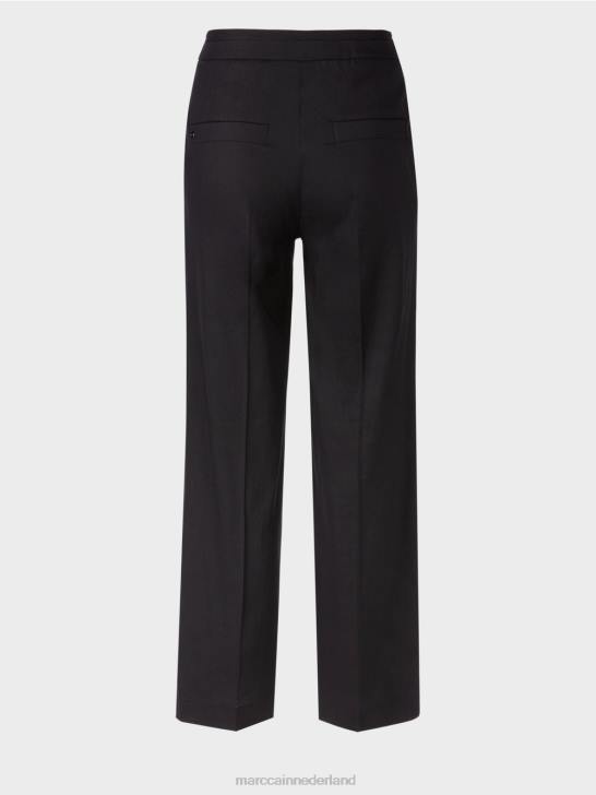 kleding middernacht blauw 464J662 Wukari linnen en viscose broek Marc Cain