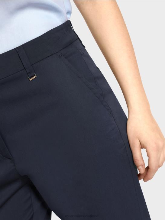 kleding middernacht blauw 464J667 franca broek met plooi en manchet Marc Cain
