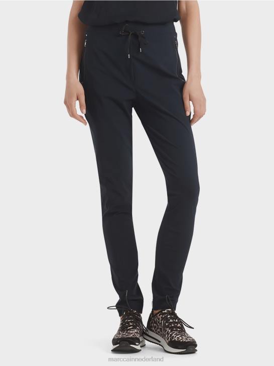 kleding middernacht blauw 464J740 smalle stretchbroek Marc Cain