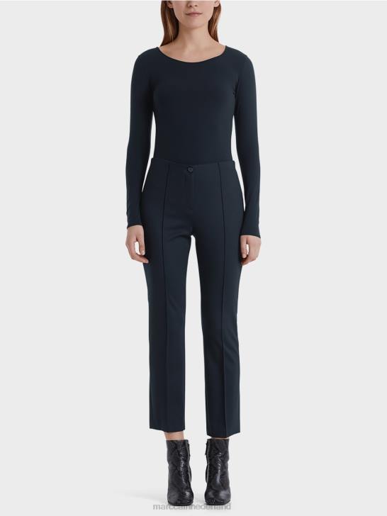 kleding middernacht blauw 464J743 7/8 broek van fijne jersey Marc Cain