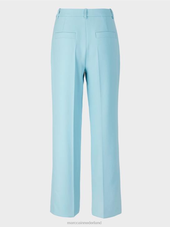 kleding sfeervol blauw 464J734 lichtgewicht broek met geperste vouwen Marc Cain