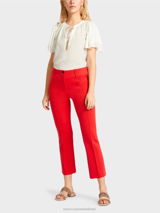kleding vuur rood 464J643 Frederica slanke jersey broek Marc Cain