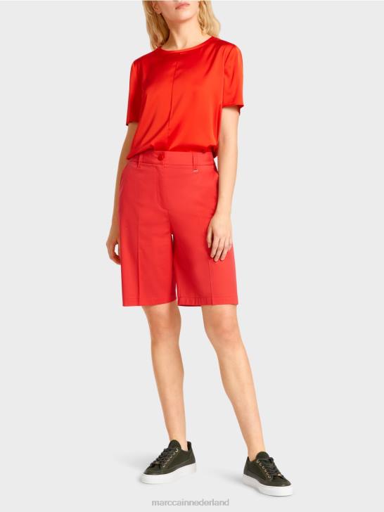 kleding vuur rood 464J670 Finieke shorts in een vrouwelijke pasvorm Marc Cain