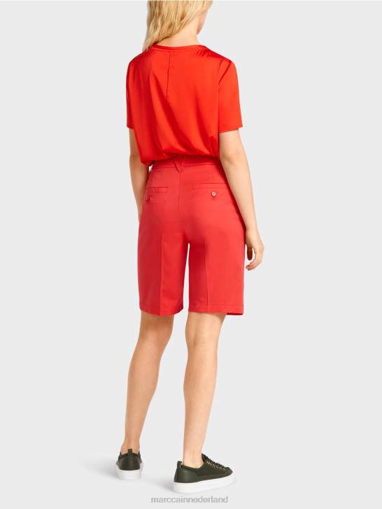 kleding vuur rood 464J670 Finieke shorts in een vrouwelijke pasvorm Marc Cain
