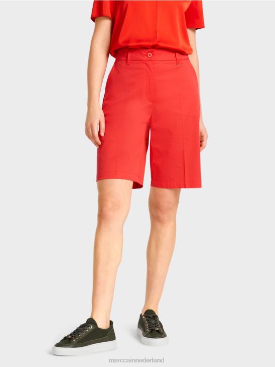 kleding vuur rood 464J670 Finieke shorts in een vrouwelijke pasvorm Marc Cain