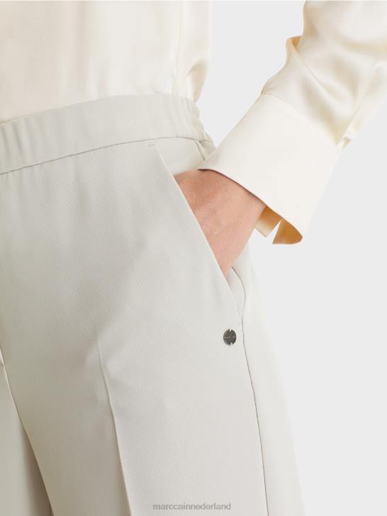 kleding warme steen 464J575 Washington broek met wijde pijpen Marc Cain