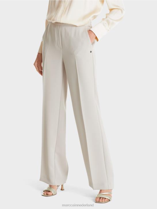 kleding warme steen 464J575 Washington broek met wijde pijpen Marc Cain