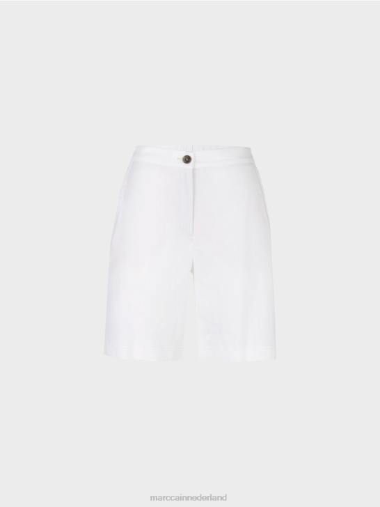 kleding wit 464J622 vrouwelijke shorts met elastische tailleband Marc Cain