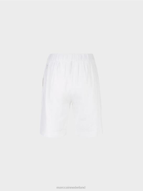 kleding wit 464J622 vrouwelijke shorts met elastische tailleband Marc Cain