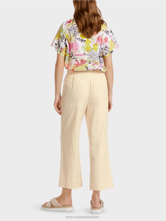 kleding zacht linnen 464J629 casual zomerbroek van een linnenmix Marc Cain